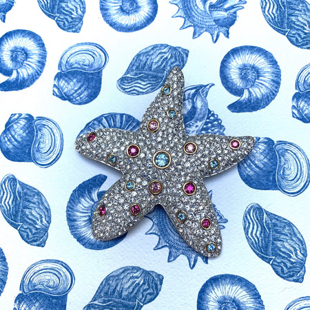 Swarovski Crystal Starfish Brooch - The Hirst Collection