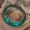 Mawi Green Cuff Bracelet Snakeskin effect - The Hirst Collection