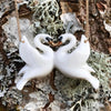 White Kissing Swan Necklace by AndMary - The Hirst Collection