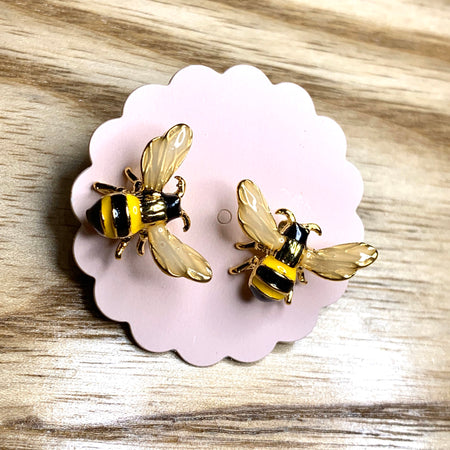 Enamel Bee Stud Earrings - The Hirst Collection