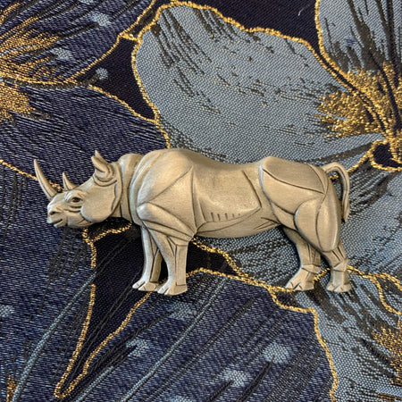 JJ rhino brooch jonette jewelry - The Hirst Collection