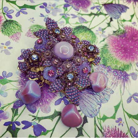 Stanley Hagler Brooch Purple Lilac - The Hirst Collection