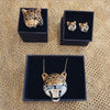 Roaring Leopard Stud Earrings Porcelaine by AndMary - The Hirst Collection