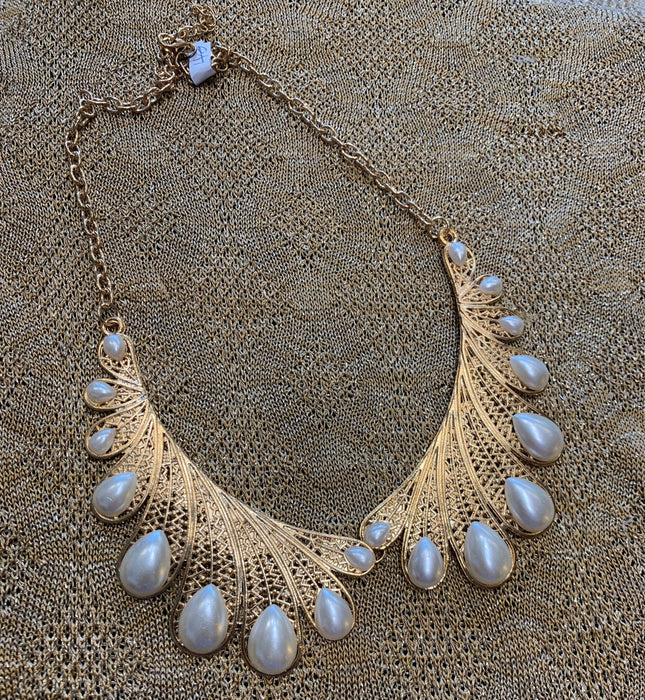 Pearl Collar Necklace Gold - The Hirst Collection