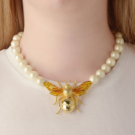 Queen Bee Statement Pearl Necklace by Bill Skinner - The Hirst Collection