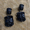 Oscar de La Renta Earrings Black Rose Tulip  Pierced - The Hirst Collection