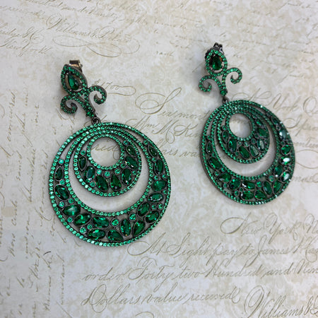 Emerald Crystal Earrings - The Hirst Collection