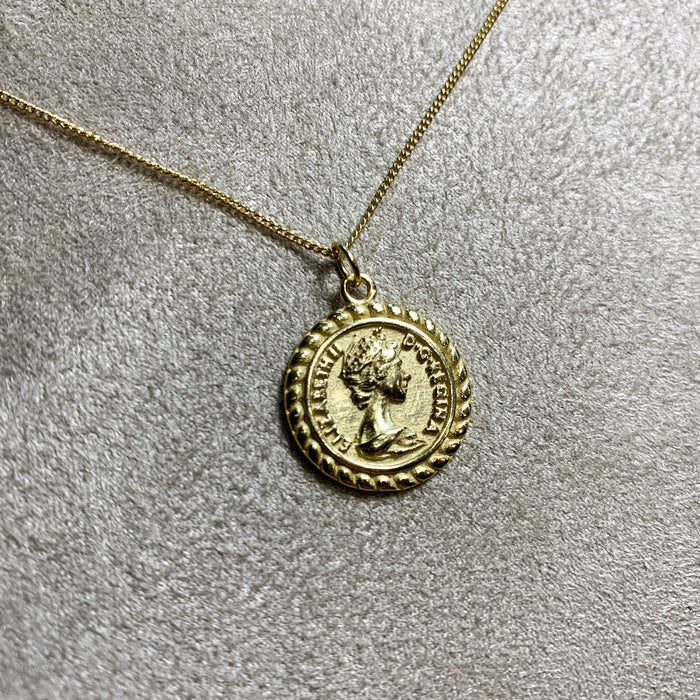 Coin Head Charm Pendant Gold Plated - The Hirst Collection