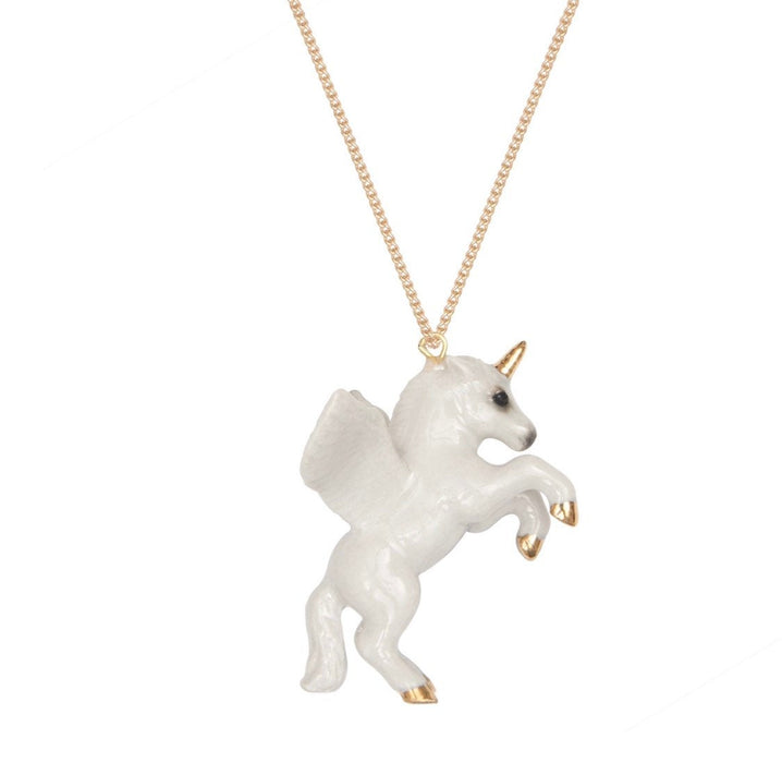 Flying White Unicorn Necklace - The Hirst Collection