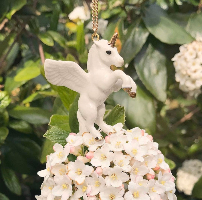 Flying White Unicorn Necklace - The Hirst Collection