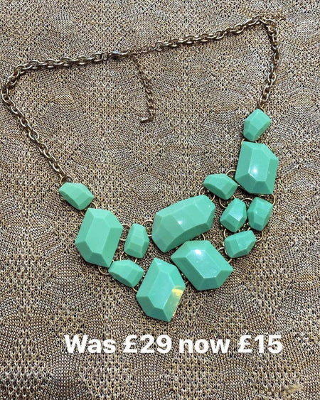 SALE Turquoise blue acrylic necklace - The Hirst Collection