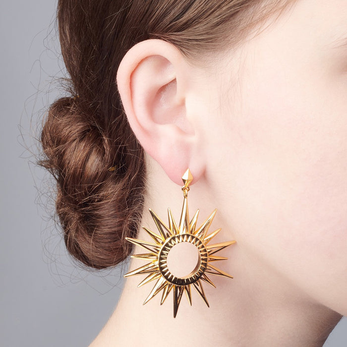 Starburst Statement earring by Bill Skinner in gold plate - The Hirst Collection