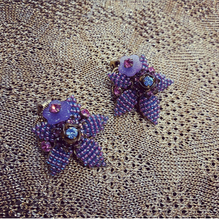 Stanley Hagler Earrings Lilac Purple Clip On - The Hirst Collection