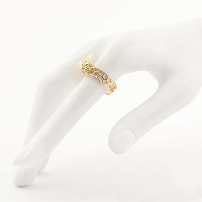 Baby Bee Honeycomb Ring by Bill Skinner Gold plated - The Hirst Collection