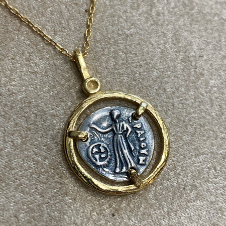 Charm coin pendant necklace Roman style - The Hirst Collection