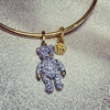 Teddy Bear Charm Bangle Bracelet Crystal by Bill Skinner - The Hirst Collection