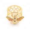 Queen Bee Ring on honeycomb by Bill Skinner Gold Plated - The Hirst Collection