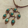 Vintage Jade glass pendant necklace gold plated - The Hirst Collection