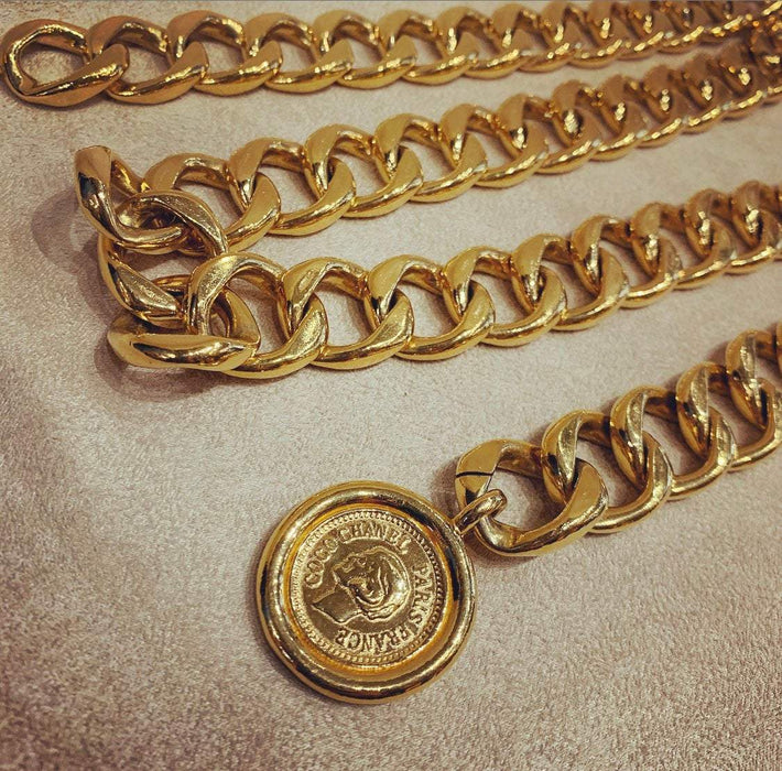 Chanel Belt Necklace Gold Plated Chain - The Hirst Collection