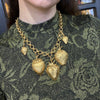 Gold Strawberry Necklace Vintage Style Fruit Charms - The Hirst Collection