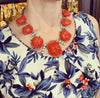 Oscar De La Renta Red Roses Tulips Necklace - The Hirst Collection