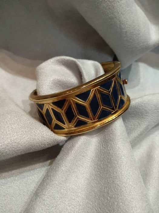 Yves Saint Laurent Vintage gold blue  art deco style bracelet - The Hirst Collection