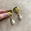 YSL gold pearl drop clip on earring - The Hirst Collection