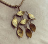 Vintage Jade glass pendant necklace gold plated - The Hirst Collection