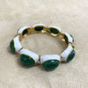Vintage Jade green and white bracelet by Robert - The Hirst Collection