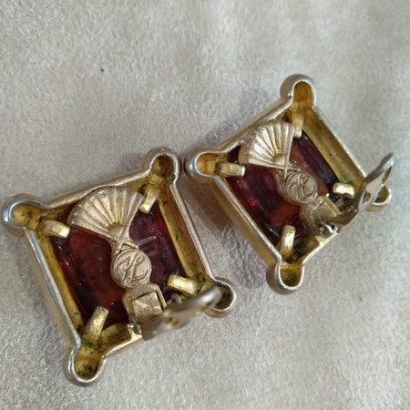 Karl Lagerfeld Square Gripoix Earrings - The Hirst Collection