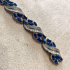 Trifari blue sapphire vintage bracelet silver tone - The Hirst Collection