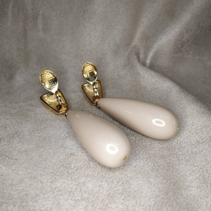 Givenchy nude tear drop statement earrings - The Hirst Collection