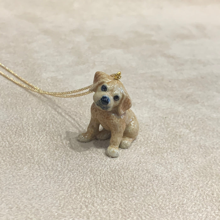 Labrador puppy pendant charm necklace in porcelaine by AndMary - The Hirst Collection