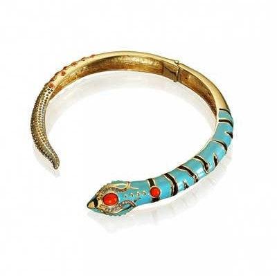 Snake Necklace Turquoise blue enamel choker - The Hirst Collection