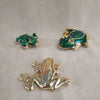 Green Enamel Frog Brooch by KJL - The Hirst Collection