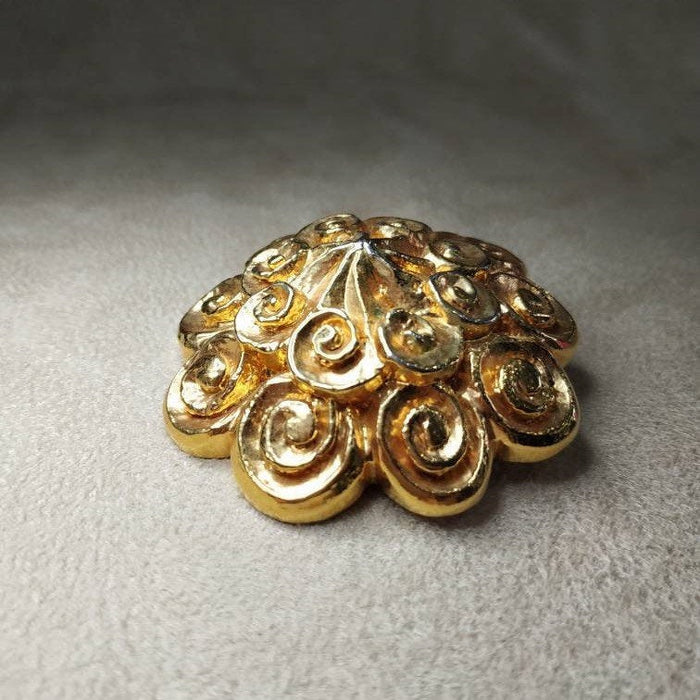 Vintage Lanvin Gold chunky Brooch  Statement Large Designer - The Hirst Collection