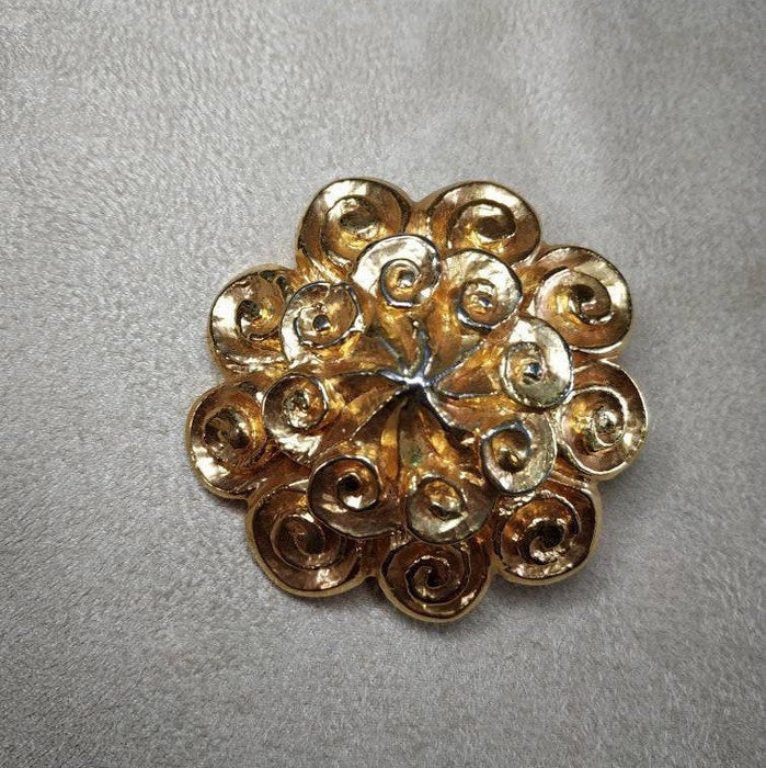 Vintage Lanvin Gold chunky Brooch  Statement Large Designer - The Hirst Collection