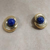 Ciner Gold / Lapis blue vintage clip on earrings - The Hirst Collection