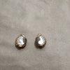 Trifari Vintage Mother Of Pearl Earrings Clip oval - The Hirst Collection