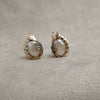 Trifari Vintage Mother Of Pearl Earrings Clip oval - The Hirst Collection