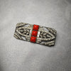 Art deco style red silver brooch - The Hirst Collection