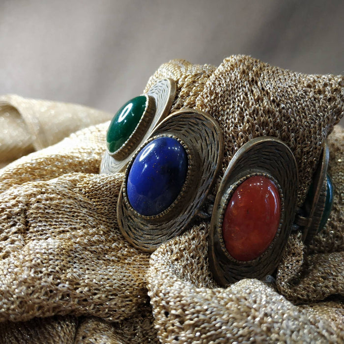 Les Bernard Vintage bracelet Gold plated multi colour - The Hirst Collection