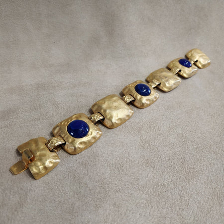 Les Bernard Vintage lapis lazuli gold bracelet - The Hirst Collection