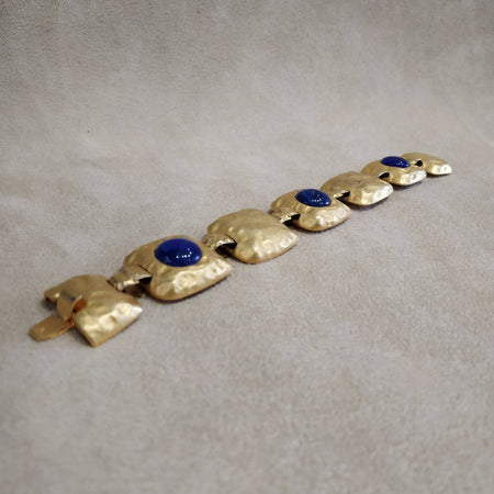 Les Bernard Vintage lapis lazuli gold bracelet - The Hirst Collection