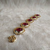 Vintage Red Round Bracelet MCM Gold Plated - The Hirst Collection