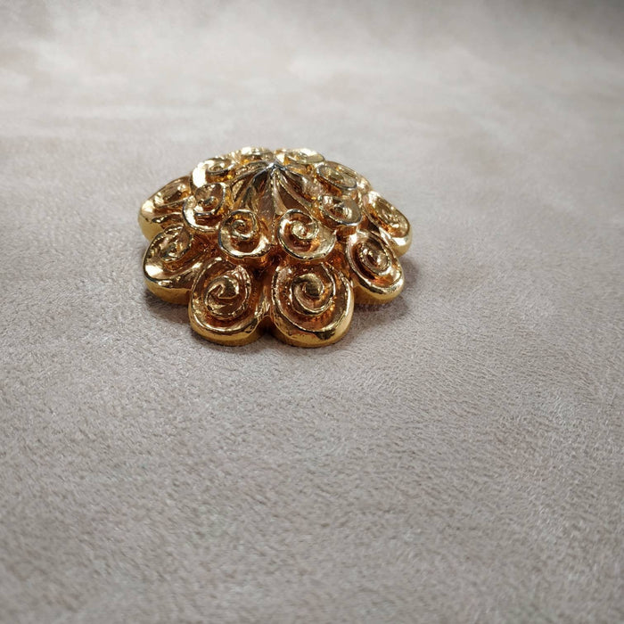 Vintage Lanvin Gold chunky Brooch  Statement Large Designer - The Hirst Collection