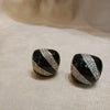 Black Enamel Ciner Clip On Earrings - The Hirst Collection