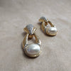 Ciner Vintage Earrings Gold / Clear crystal Pearl Door Knocker Clip On - The Hirst Collection