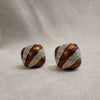 Ciner Vintage Art Deco Earrings Gold / Brown enamel Clip On - The Hirst Collection