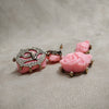 Oscar de La Renta Pink Earrings pierced Rose - The Hirst Collection